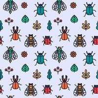 Bugs Insects Seamless Pattern vector