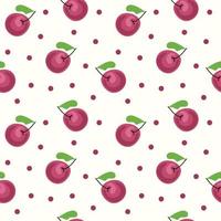 Cherries seamless pattern on a light background. Cherry. The vector is made in a flat style. Suitable for textiles and packaging.