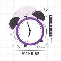 Alarm clock to wake up to work. vector illustration