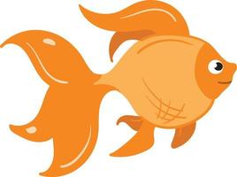 Cute Golden Fish Character. Goldfish vector isolated on white background.