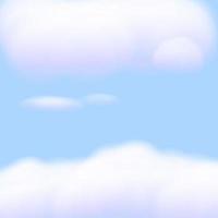 Realistic white cloud on blue sky background vector
