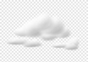 Realistic white cloud vectors isolated on transparency background