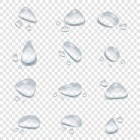 forma de vector de gotas de agua sobre fondo de transparencia