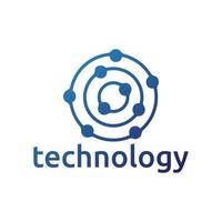 circle technology logo design vector