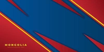 Blue and red geometric abstract background with yellow line design. Mongolia independence day template design.