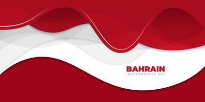 Wavy Red and white abstract background design. Bahrain Independence Day background template design. vector