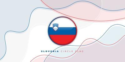 Circle Slovenia flag with abstract background design. Slovenia Independence day template design. vector