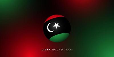 Ilustración de vector de bandera redonda de Libia. diseño de plantilla del día de la independencia de libia.