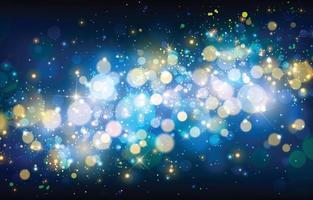 Abstract Blue and Gold Bokeh Lights Background vector