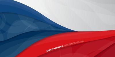 Red, white and blue Abstract background design. Czech Republic independence day background template. vector
