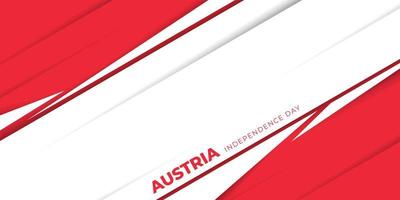 Red and white geometric abstract background with Austria Independence day text design. vector