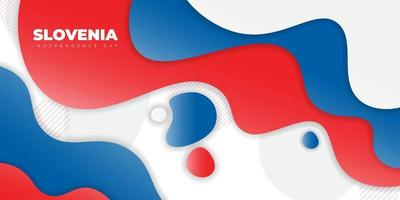 White, blue, and red abstract background. Slovenia Independence day template design. vector