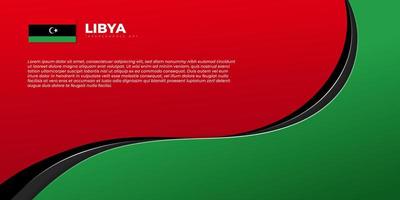 Wavy black line on Red and Green background design. Libya Independence day template design. vector