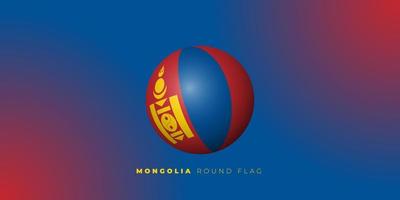 Mongolia round flag vector illustration. Mongolia independence day template design.