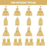 Find picture which is different from others. Worksheet for kids. vector