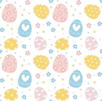cute pastel Easter eggs pattern seamless for background vector