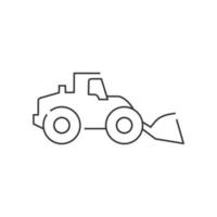 Black and white Loader icon. Construction symbol isolated on white background. Vector illustration