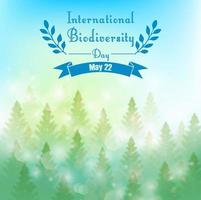 Biodiversity background with palm trees and ribbon.Vector vector