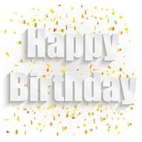 Happy birthday paper sign with confetti.Vector vector