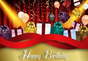 Happy Birthday background with birthday party elements vector