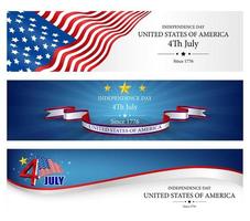 Flag banners independence day template vector