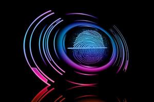 Fingerprint with concept abstract technology background vector