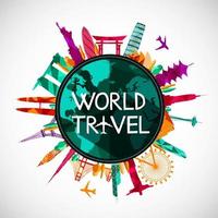 World travel, landmarks silhouettes .Vector vector