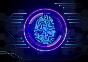 Fingerprint with concept abstract technology background .Vector illustration vector