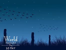 Migratory birds day on night background.Vector vector