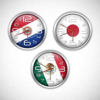 relojes de pared de las naciones de la bandera vector