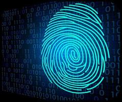 Fingerprint scanning technology background binary code vector