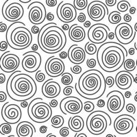 patrón espiral negro. un patrón retro abstracto de formas geométricas. una onda geométrica de fondo de círculos. patrón abstracto vectorial sin costuras con una forma de espiral redonda dibujada a mano hecha con un pincel. vector