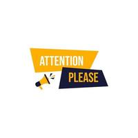attention please banner vector