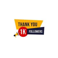thank you 1K followers vector