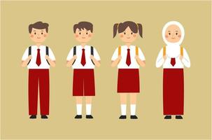 Indonesian elementary student vector