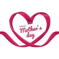 tarjeta de felicitación del día de la madre con corazón rosa. trazo de pincel en forma de corazón. ilustración vectorial con símbolo de amor. vector