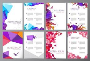 vector set of flyers, brochures abstract design 2 sides, background, cover.