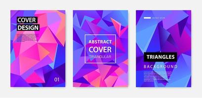 Vector set of abstract geometric covers, banners, posters, flyers, brochures. Text frame surface. a4 template design. Title sheet model set. 3d Polygonal, facet