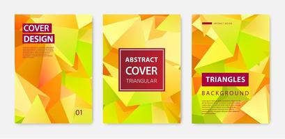 Vector set of modern cover design templates. Geometric facet shapes, abstract geometric flyers, annual reports, pages, posters