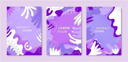 Vector set of abstract creative cards, covers with different shapes and textures. Modern graphic collage design. Design for poster, invitation, cover, placard, brochure, flyer