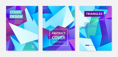 Vector set of abstract geometric covers, banners, posters, flyers, brochures. Text frame surface. a4 template design. Title sheet model set. 3d Polygonal, facet