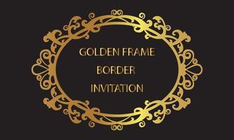 Ornamental golden decorative floral frame design vector