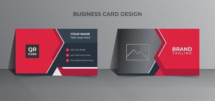 Business card template design in red color vector