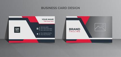 Creative business card template design in red color vector