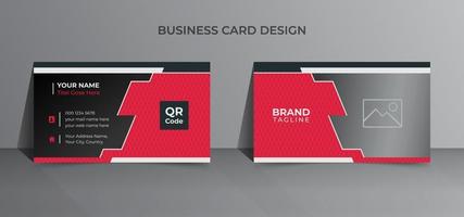 Creative and clean business card template design in red color vector