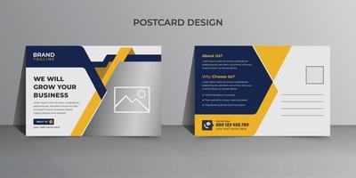 Minimal business postcard template vector