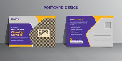Vector cleaning service postcard layout