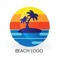 icono de logotipo de playa vector