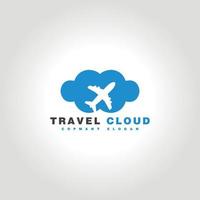 logotipo de nube de viaje vector