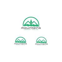 Mountain logo template set vector